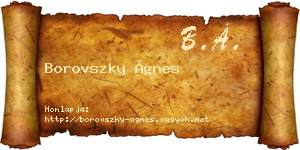 Borovszky Ágnes névjegykártya